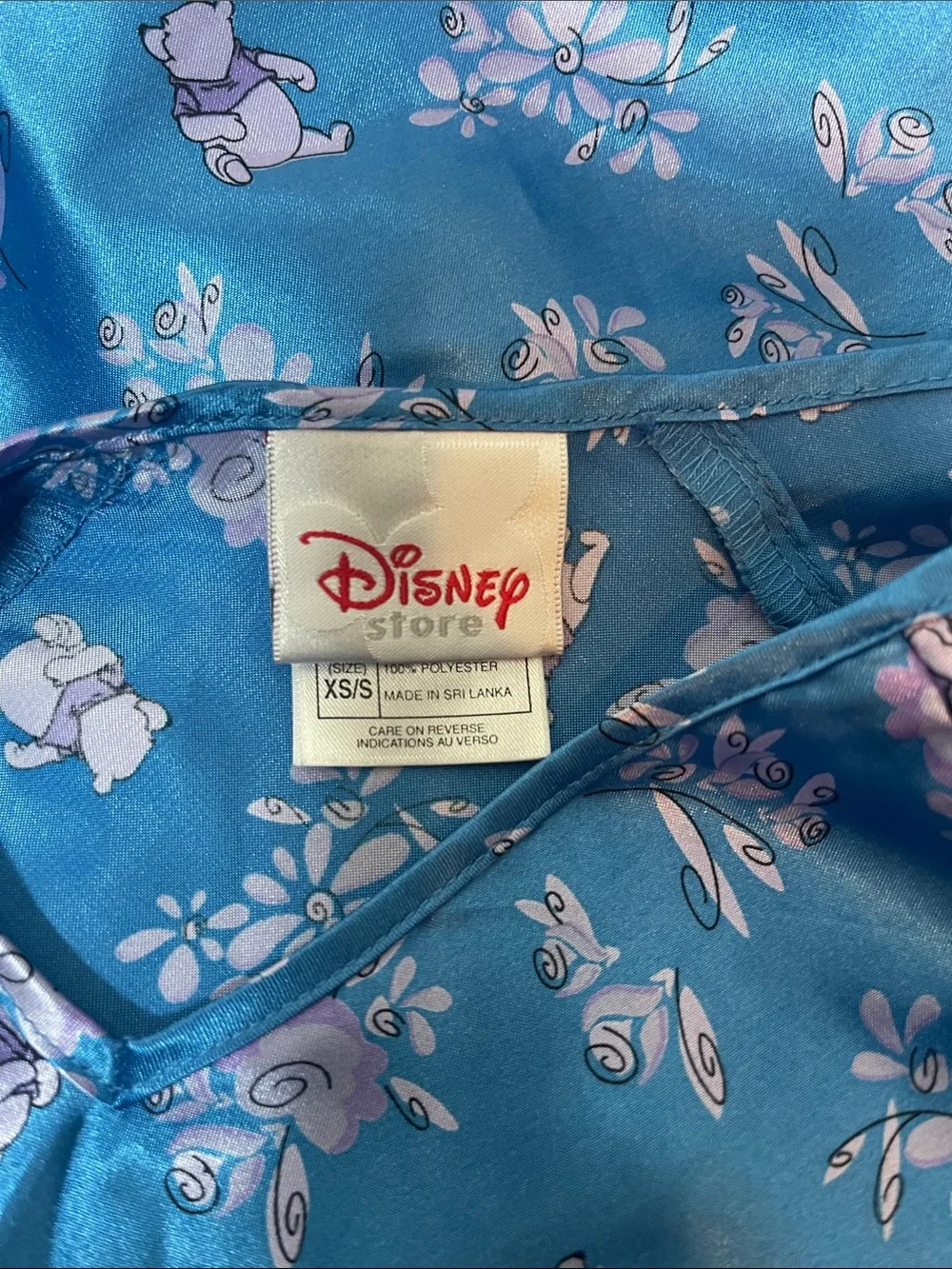 Disney Blue Satin Floral Nightgown - Picture 4 of 5